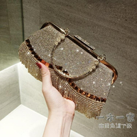 晚宴包 新款全手工水鉆流蘇珍珠水鉆女晚宴包小禮服包手提斜跨宴會包