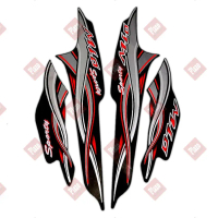 striping motor / stiker lis body yamaha mio sporty 2005 hitam