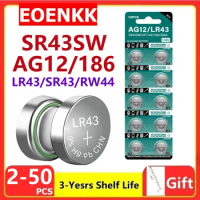 New 2-50PCS AG12 LR43 1.5V Lithium Batteries 301 386 L1142 Environmental Protection Button Battery for Watch Battery Remote