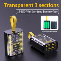 DIY Power Bank Box Battery Charger Case Cool Fast Charging Case With Night Light Charging Power Bank Case Without battery