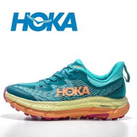 2025 Mới [Chính hãng] Giày chạy bộ HOKA ONE ONE Mafate Speed 4 cho nam và nữ màu xanh nhạt-vàng khôn