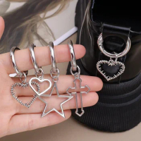 2PCS Metal Hollow Five-pointed Star Pendant Martin Boots Shoes Buckles Decoration Snap Hook Shoes Accessories Y2K Party Jewelry