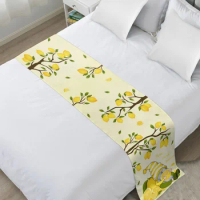 Lemon Dwarf Summer High Quality Bed Flag Hotel Cupboard Table Runner Parlor Wedding Home Decor Bed Runner