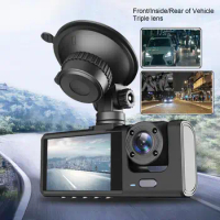 Auto Dash Camera Useful Triple Lens Simple Installation Car Dashboard Driving Recorder Truck Accessories