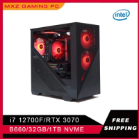 MXZ DIY Pc Gaming I7 12700F Graphics Card RTX3060ti/3070 B660 32GB 1TB NVME Pc Gamer Complete For Customize pc
