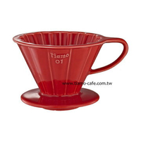 金時代書香咖啡 TIAMO V01花漾陶瓷咖啡濾器組 (紅))附濾紙量匙滴水盤  HG5535R