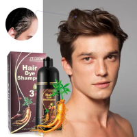 Hair Dye Shampoo 3 in 1 for Gray Hair Long Lasting Easy to Use Shampoo Black Hair Dye for Women Men Grey Coverage Shampoo