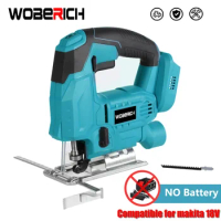 65mm 18V Cordless Jigsaw Electric Jig Saw Blade Adjustable Woodworking LED 6 Gear Speed Power Tool for Makita 18V Battery