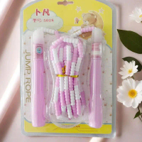 Jump Rope Student Jump Rope Bamboo Adjustable Pink Green Blue Yellow Jump Rope
