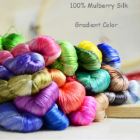 Transition Gradient Variegated Natural Mulberry Silk Embroidery Thread Floss Yarn 16/2 Silk Artisan Threads