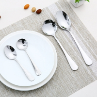 楓林宜居 304不銹鋼勺子高顏值家用韓式拌飯吃飯勺長柄湯匙湯勺餐勺