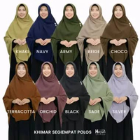 Khimar Segiempat Polos Premium | Jatuh Rapi & Adem | Daily Hijab Syari 20+ Warna Elegan 130CM Mauve