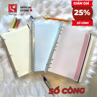 ✅TVB Sổ Còng Sắt A4 - B5 - A5 Caro Binder File nhựa 90 tờ TUANVIETBOOKS