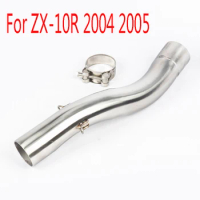 ZX10R Motorcycle Full System For Kawasaki ZX-10R Without Exhaust 2004 2005 Exhaust Link Pipe Middle Pipe Round Motorbike Muffler