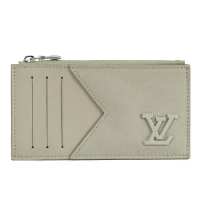 Louis Vuitton LV M82282 AEROGRAM 經典牛皮卡片零錢包.灰綠