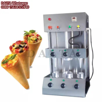 Small Automatic Ice Cream Wafer Biscuit Cone Machine Dairy Sweet Waffle Edible Pizza Cone Maker Electric Pizza Cone Moulding