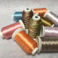 Simthread Polyester Embroidery Machine Thread Multi-colors Variegated Thread Large Spool 4000 Meters Per Coil