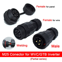 M25 Connector Male Female Wire or Panel Mount 3Pin Welding Power Plug Waterproof for WVC600W-2800W S