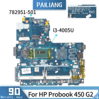 PAILIANG Laptop motherboard For HP Probook 450 G2 Mainboard 782951-501 LA-B181P Core SR1EK i3-4005U DDR3