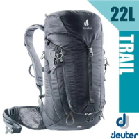 ☆【德國 Deuter】TRAIL 22L 輕量拔熱透氣健行登山背包/3440121 黑