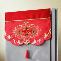 冰箱防塵罩網紅款北歐式結婚雙開單開冰箱蓋布喜慶冰箱布蓋巾紅色