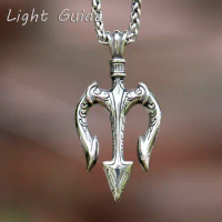 2023 NEW 316L stainless steel Vintage TRIDENT High Quality Jewelry Special Design fashion Men's Pendant Necklace gift