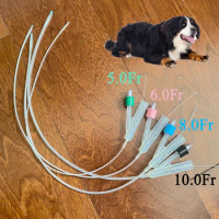 Pet Dog 2-way Urinary Silicone Foley Catheter Long Time Indwelling Close End Relieve Urethral Obstru