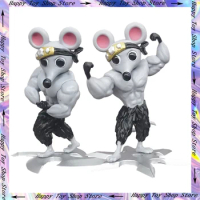 2PCS Demon Slayer GK Muscle Mouse Anime Figure Uzui Tengen's Mukimuki Mouse PVC Kimetsu No Yaiba Action Model Toy for Kids Gifts