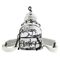 BALENCIAGA Explorer 品牌LOGO塗鴉風小羊皮兩用包(白)