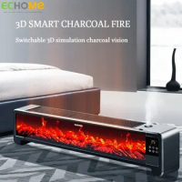 ECHOME Electric Heater Flame Skirting Line Space Heater Graphene Household Quick Heating Warm Air Blower Winter Baseboard Warmer
