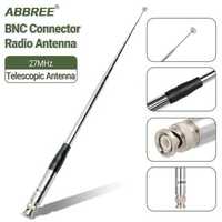 ABBREE Antena Walkie Talkie Telescopic 50 Ohm 27MHz 20W 1.3M Silver BNC