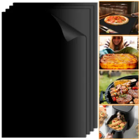 Oven Liners for Bottom of Oven 4 Pack Heavy Duty Mats Non-Stick Liner for Electric, Gas, Toaster Ovens, Grills BPA &amp; PFOA Free