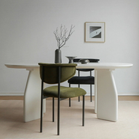 北歐 餐桌 餐桌椅組合 法式奶油風餐桌白色全實木橢圓形飯桌現代簡約家用小戶型網紅桌子