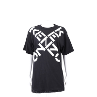 KENZO Sport 交叉字母寬鬆版黑色棉質短袖TEE T恤(女款)