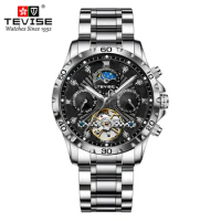 TEVISE Automatic Mechanical For Men Waterproof Luminous Business&Fashion Stainless Steel Wristwatch