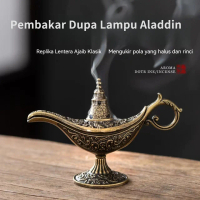 Pembakar Dupa Paduan Lampu Aladdin Bubuk Tanpa Lengket Dupa Gaharu & Cendana Pemurni Udara Wangi Dal