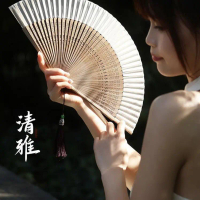 New Chinese Style Small Handheld Fan, Ancient Style, Folding Fan, Ancient Style Dense Fan, Classic H