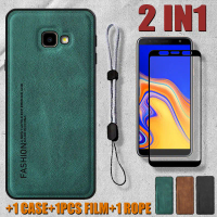 เคสหนังนิ่ม 2-in-1 สำหรับ Samsung J4+ J4 Plus J4 Prime J4 Core พร้อมสายคล้องมือถือแบบปรับได้