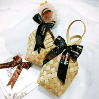 (10pcs) Tas Anyaman Bambu Natural 8x8 - Tas Souvenir dan Snack