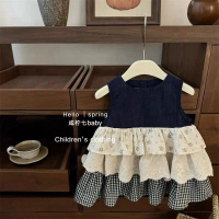 PRETTY BABY ชุดเดรสเด็กผู้หญิง เดรสแขนกุด กระโปรงชั้นระบาย งานปักลูกไม้ แฟชั่นเด็ก(1569) ลดราคาร้อนแ