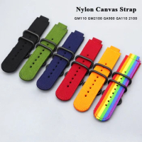 16mm Nylon Canvas Watch Strap for Casio GM110 GM2100 GA900 GA110 2100 Replacement Wrist Band Men Women Sport Weave Bracelet