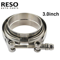 RESO-3" SUS 304 Steel Stainless Exhaust V Band Clamp Flange Kit QUICK RELEASE CLAMP Male Female FLANGE OR NORMAL TYPE &amp; Normal