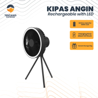 Tentang Outdoor Kipas Angin Camping Rechargeable With LED Lamp Portable Outdoor 10000 mAh Battery 27