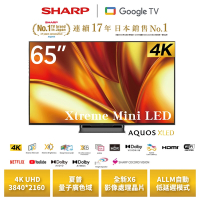 SHARP夏普 65吋 AQUOS 4K GU8500 Series Google TV智慧連網顯示器 4T-C65GU8500X