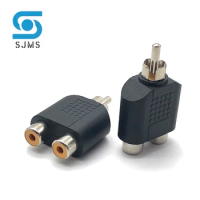 RCA Y Splitter AV Audio Video Plug Converter 1 Male to 2 Female Adapter Kit Lotus plug AV Jack RCA Plug To Double