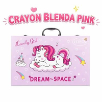 Crayon Set Alat Lukis Spidol Warna Set Crayon Anak Cat Air Anak Crayon Koper Set 113 Pink