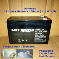 TERBARU - 3 DUS 3 UNIT BATERAI UPS VRLA SMT129 12V 9AH 2HR BATTERY AKI KERING VRLA GARANSI RESMI 1 T