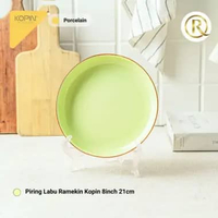 Piring Labu Ramekin Kopin 8inch 21cm Porcelain Keramik Hijau