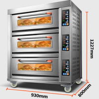 Smart Industrial Ovens for Baking Bread Cake Middle Commercial Restaurant 3 Deck 6 Tray Air High Electric Pizza Baking Ovens