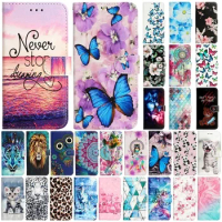 For Samsung Galaxy A05 Case Painted Leather Flip Wallet Book Cover on for Etui Samsung A05 A 05 A05S A04S A04 Phone Case Funda